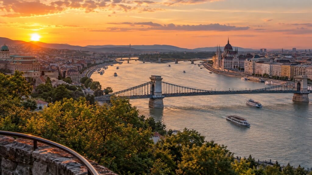 Wzgórze Gellérta i panorama miasta