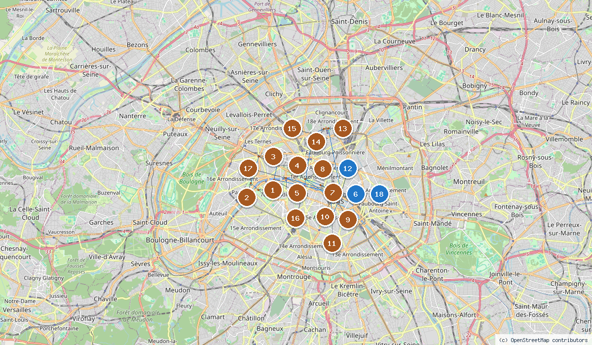 Mapa trasy planu podróży