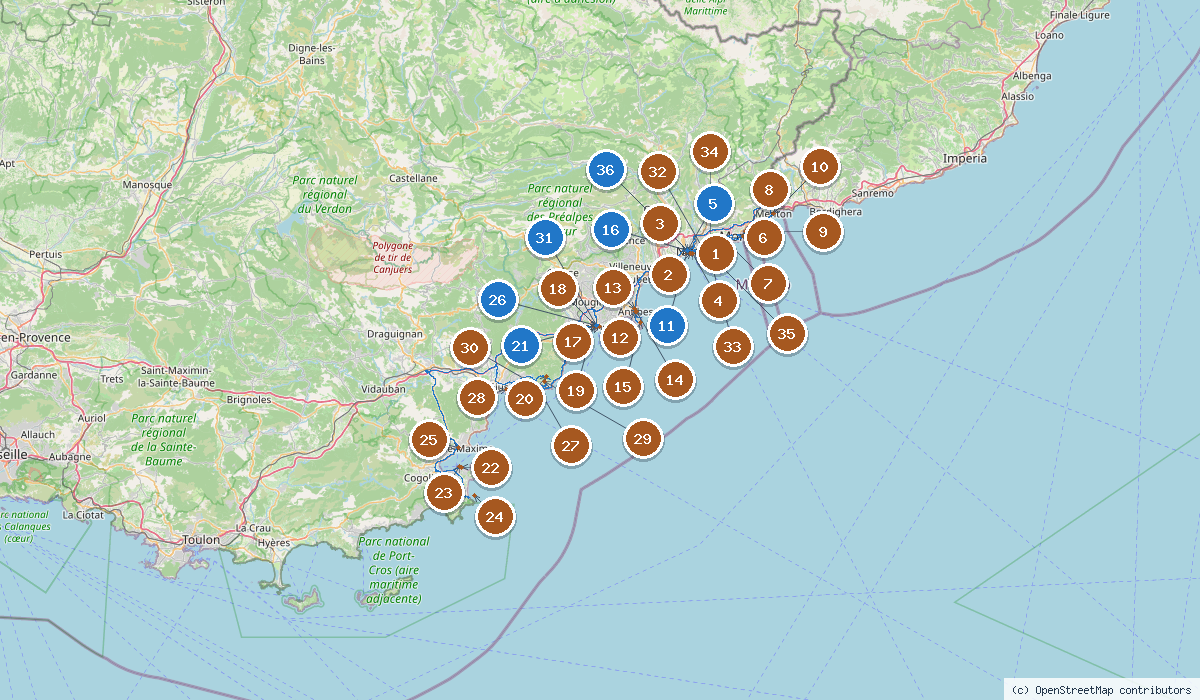 Mapa trasy planu podróży